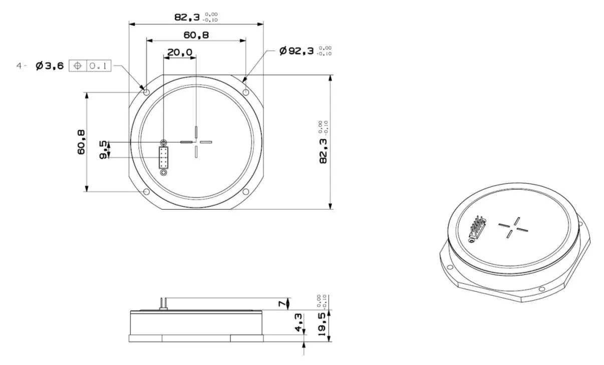 Gyroscope intégré en fibre optique à haute précision FOG micro-nano avec stabilité de biais zéro ≤ 0,8°/h 10s 2